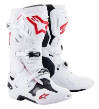 M130-489-47 boty TECH 10 SUPERVENTED, ALPINESTARS, perforované bílá/červená/černá, vel. 47 ACI