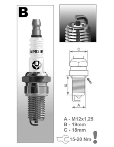 M231-055 zapalovací svíčka B10C řada Super, BRISK - Česká Republika ACI