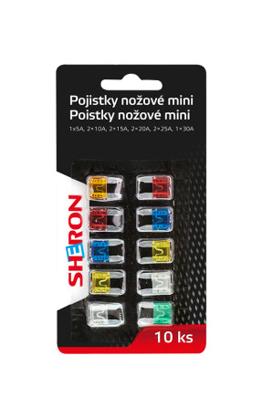 6000201 SHERON Pojistky nožové mini 10 ks SHERON