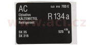 5L0010703E štítok AC, prost. chladiaci R134a ... ORIGINÁL 5L0010703E V.A.G