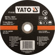 YT-6105 Kotouč řezný na kov 180 x 22 x 1,5 mm INOX YT-6105 YATO