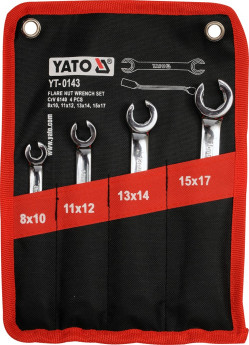 YT-0143 Sada klíčů prstencových 4ks 8-17 mm polootevřené YT-0143 YATO