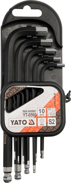 YT-0560 Sada klíčů imbus s kuličkou 10 ks delší YT-0560 YATO
