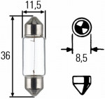 HELLA Žárovka, osvětlení poznávací značky STANDARD  (8GM 002 092-123)