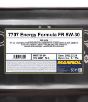 SCT - MANNOL Motorový olej Mannol 7707 Energy Formula FR 5W-30 60 l  (MN7707-60)