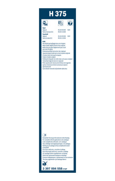 BOSCH List stěrače Rear  (3 397 004 558)