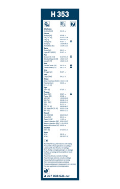 BOSCH List stěrače Rear  (3 397 004 631)